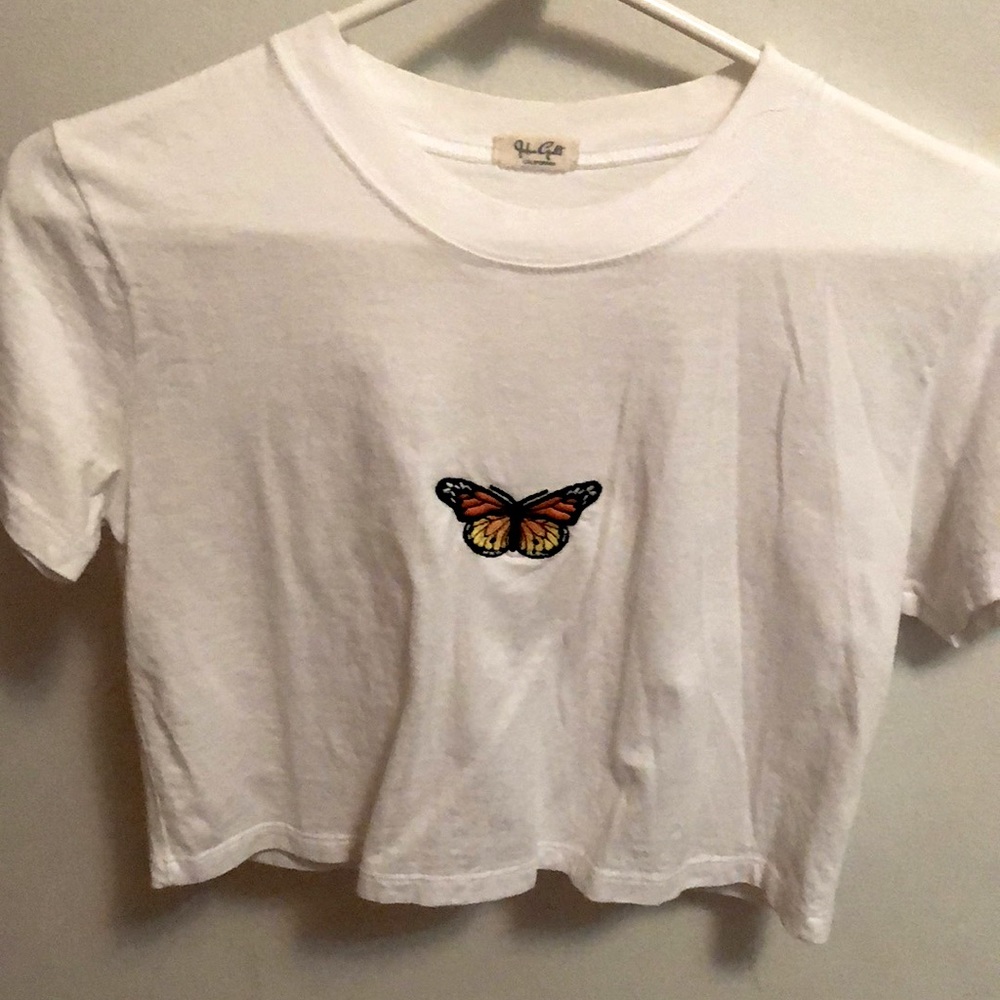 Brandy Melville Butterfly Crop Top John Galt